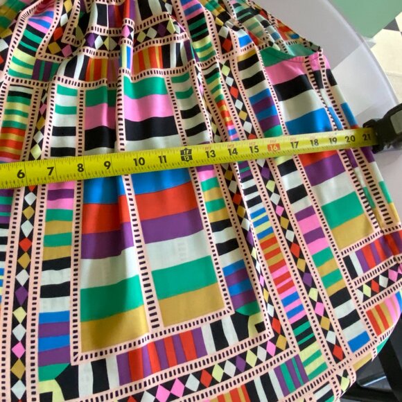 Designer Super Colorful African-Vibe Print Silk Tank with Spagetti Strap - Picture 13 of 16